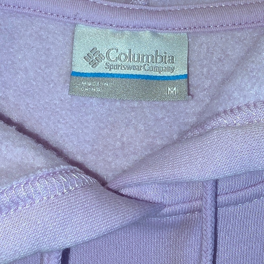 Columbia Hoodie Sweatshirt Pullover Womens Medium Purple‎ Mountain Lake Graphic - Picture 5 of 9